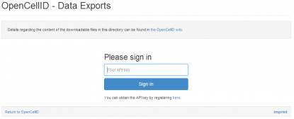 OpenCellID sign in on download page.png